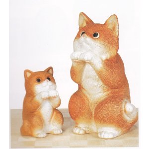 画像1: 幸福ねこ(茶)