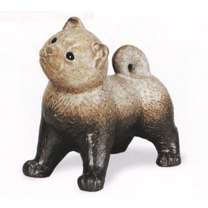 画像1: 犬なーに(粉引風)10号