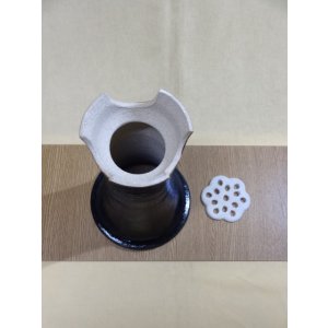 画像3: 楽風裾広黒ラン鉢 5.5号(鉢底サナ付き)
