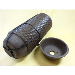画像1: サツキ鉢(ナワブチ/ウ泥/4号/20入)