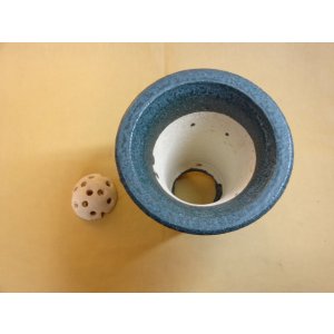 画像2: 青銅胴しぼり春ラン鉢 5号(鉢底サナ付き)