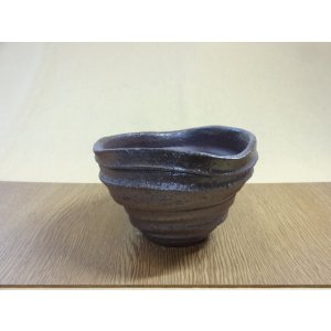画像2: 松下凡才 焼〆手捻り鉢 5号(b)