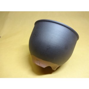 画像1: 伝市鉢 コウロ型黒化粧4号