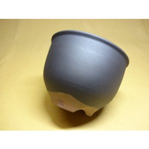 画像1: 伝市鉢 コウロ型黒化粧5号