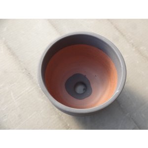 画像2: 伝市鉢 コウロ型黒化粧4号(外側足元フル釉薬)