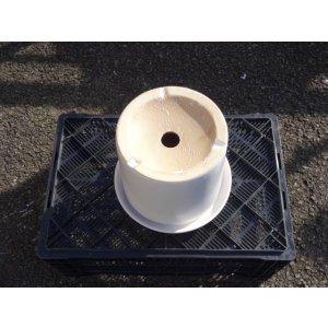 画像3: モダンWY13 白マット釉 受け皿付き8号