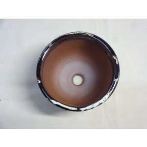 画像2: 伝市鉢 コウロ型丹波黒 白飛ばし3.5号